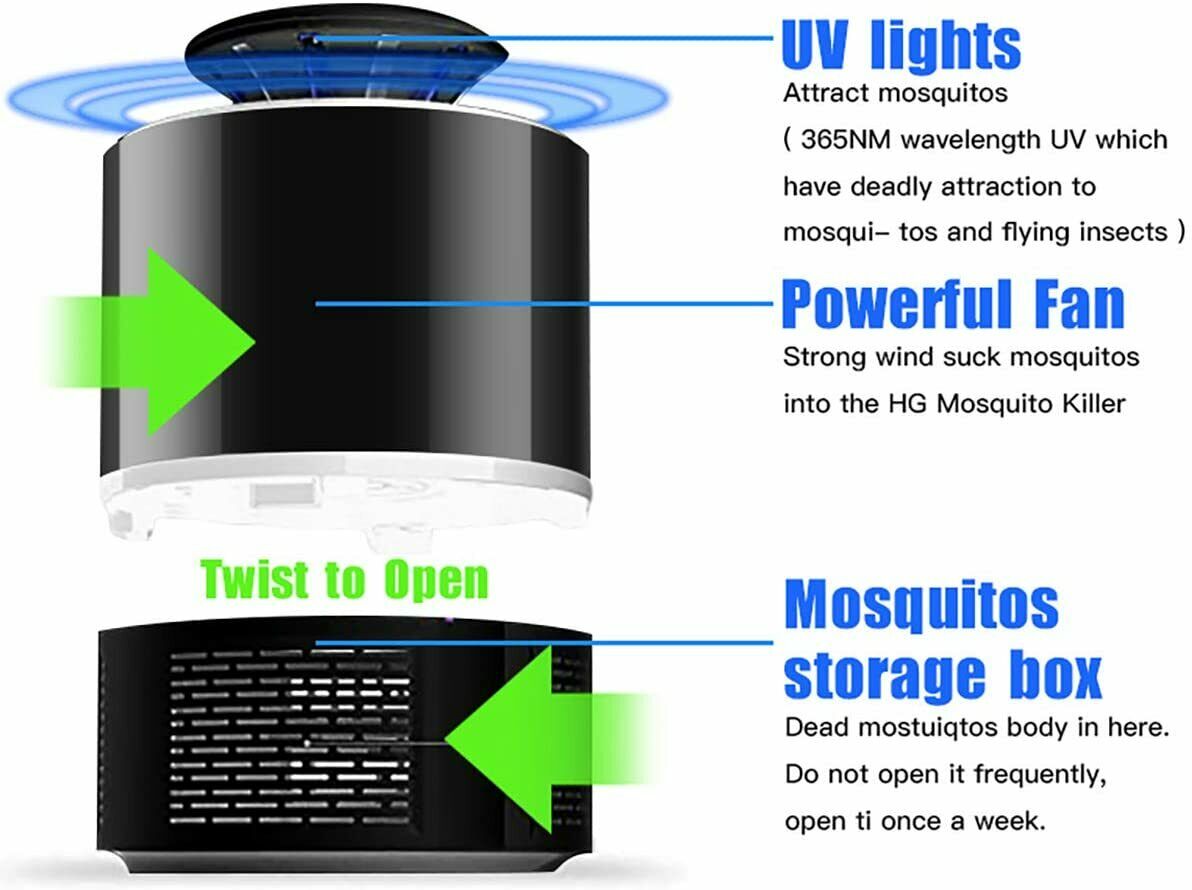 Electric UV Mosquito Killer Lamp Outdoor Indoor Fly Bug Insect Zapper Trap USB cjdropshipping