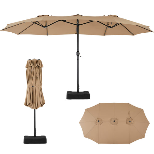 15ft Large Patio Umbrella With Base Included, Rectangle Table Umbrella Outdoor Patio, Outside Umbrellas For Deck, Market, Backyard cjdropshipping