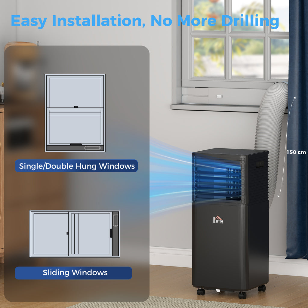 10000 BTU Portable Air Conditioner with Dehumidifier, Cooling Fan, Sleep, Remote, 24H Timer, Auto Off, Black cjdropshipping