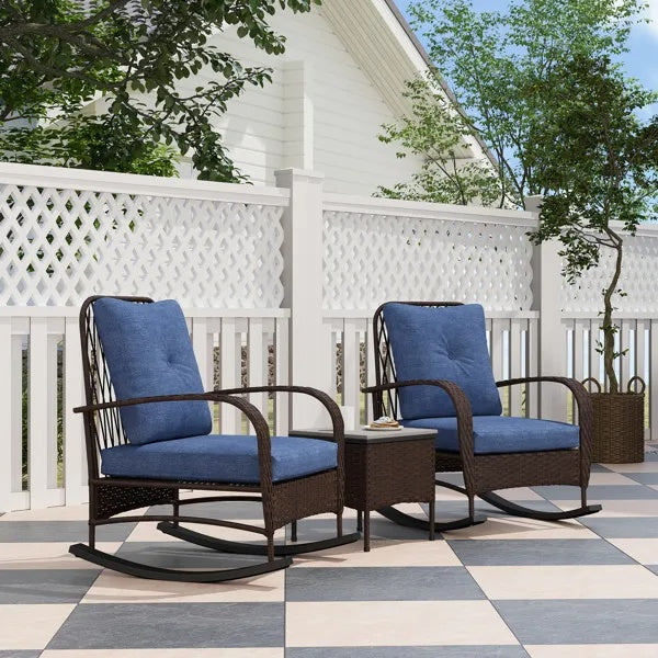 Rattan Chaise Lounge Chair, Wicker Patio Furniture Set TryTrendly