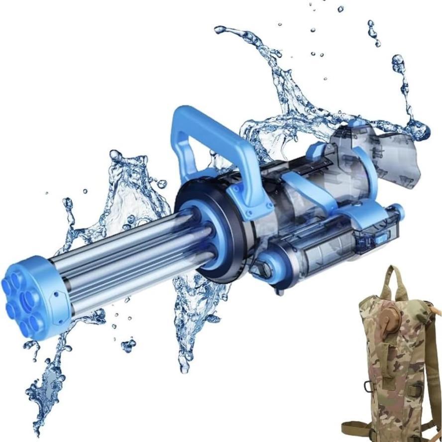 Single Tube Gatling Water Gun With Powerful Pumping And Cool Blue Appearance, Enjoying The Fun Of Summer Coolness TryTrendly
