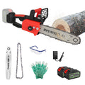 1Pc 12Inch Electric Cordless Chainsaw With 2Pcs 21V 3000mAh Battery And Charger Brushless Battery Operated Handheld Chainsaw With Auto Oiler Safety Switch For Tree Trimming Wood Cutting TryTrendly