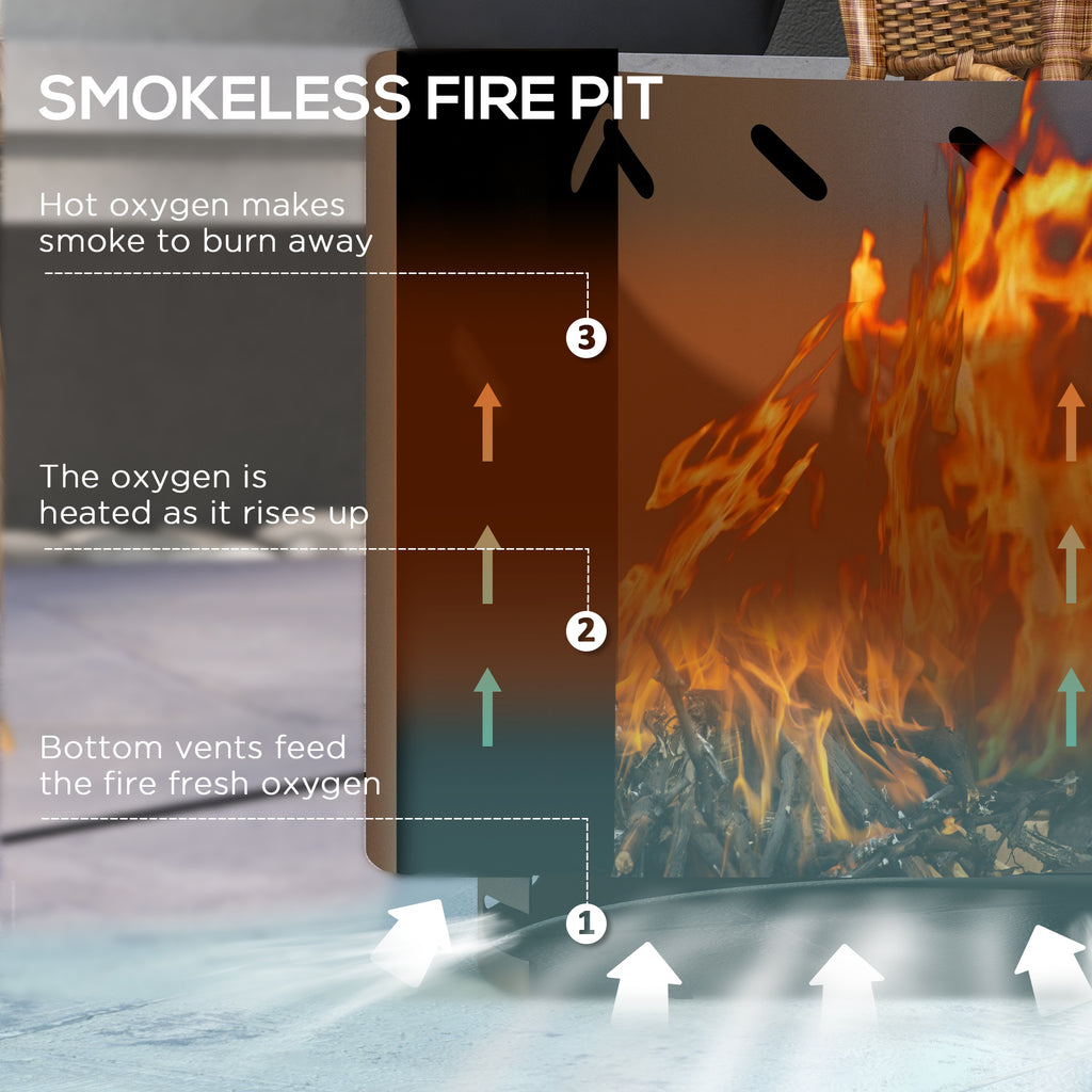 Smokeless Fire Pit, Portable Camping Bonfire Stove with Poker for Backyard Patio Picnic, Steel, Bronze cjdropshipping