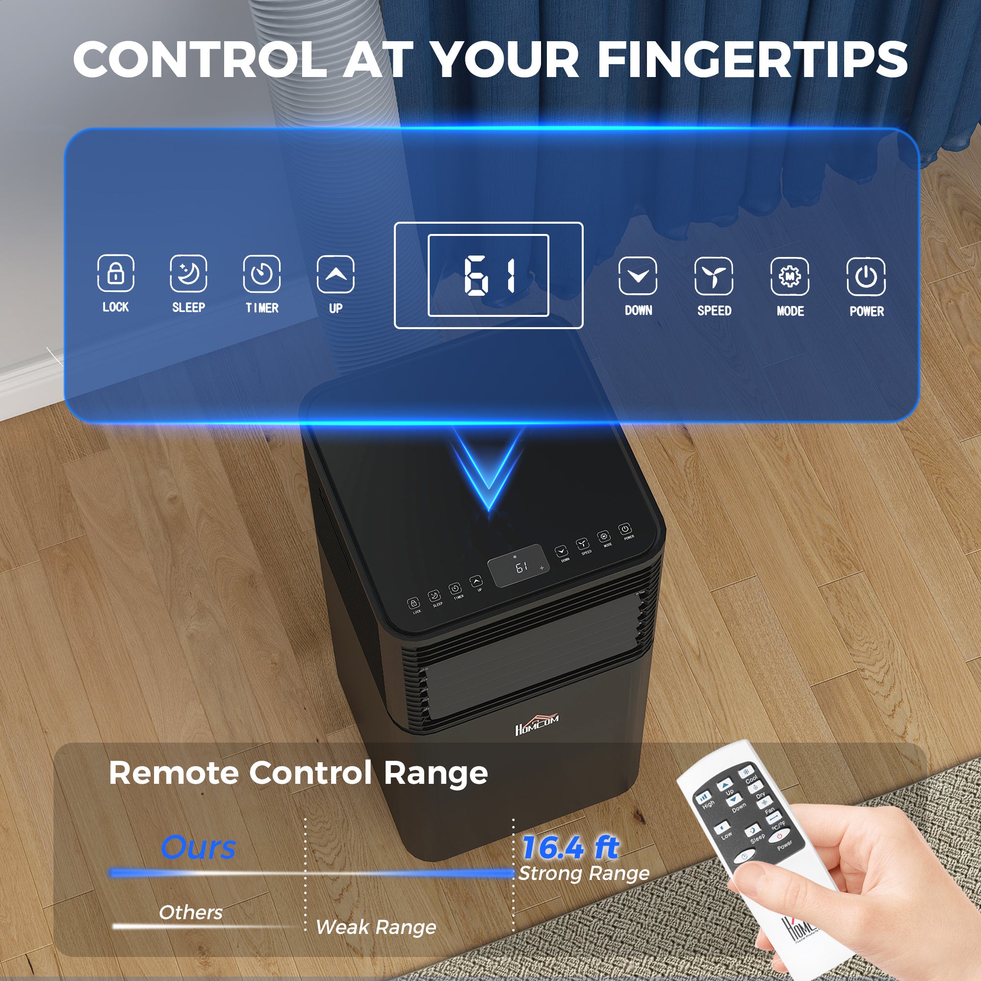 10000 BTU Portable Air Conditioner with Dehumidifier, Cooling Fan, Sleep, Remote, 24H Timer, Auto Off, Black cjdropshipping