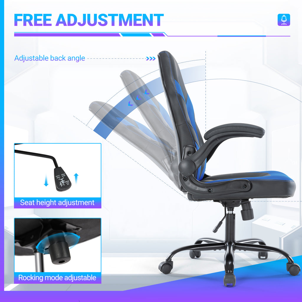 PU Leather Ergonomic Office Chair Swivel Computer Gaming Chair With Lumbar Support cjdropshipping