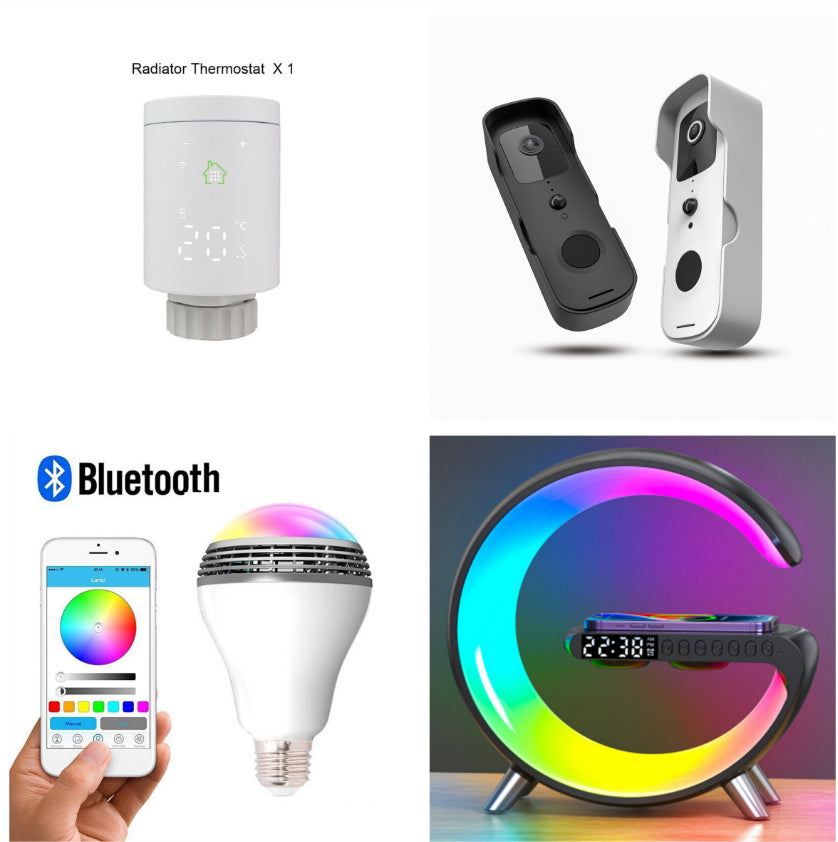 New Intelligent G Shaped LED Lamp Bluetooth Speake Wireless Charger Atmosphere Lamp App Control For Bedroom Home Decor cjdropshipping