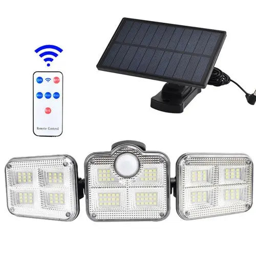 Solar Sensor Light 122 LED 3Head Outdoor Spotlight with 3 Modes - TryTrendly