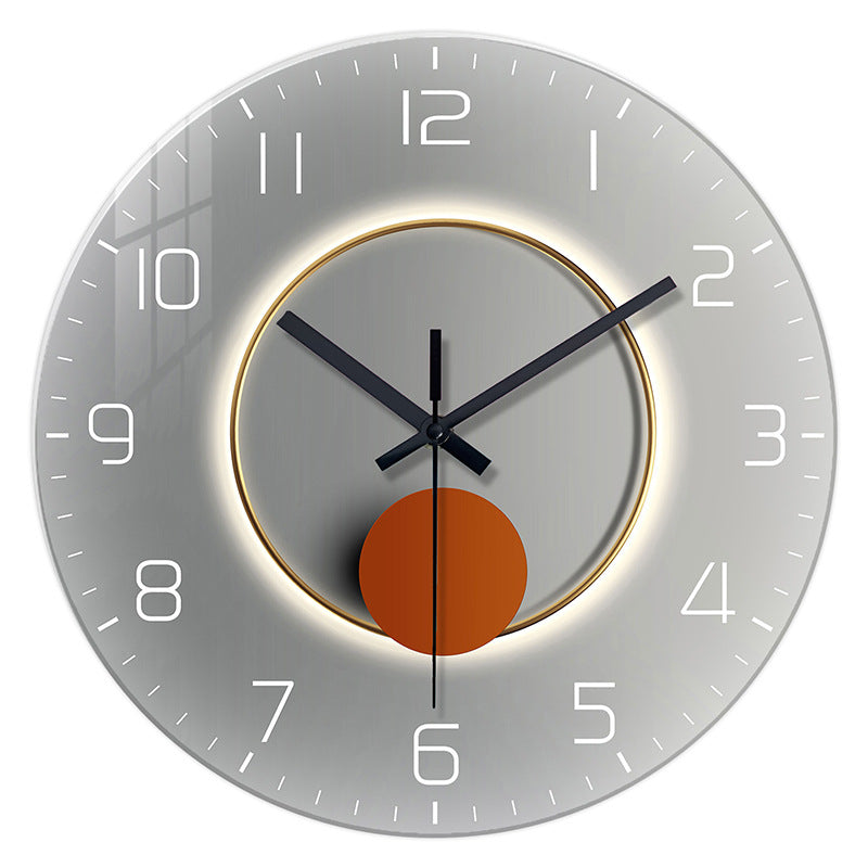 Tempered Glass Wall Clock Mute Living Room Clock Wall-mounted Decorative Clock CJ Dropshipping