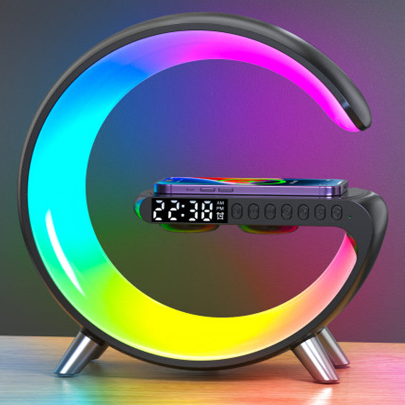 New Intelligent G Shaped LED Lamp Bluetooth Speake Wireless Charger Atmosphere Lamp App Control For Bedroom Home Decor cjdropshipping