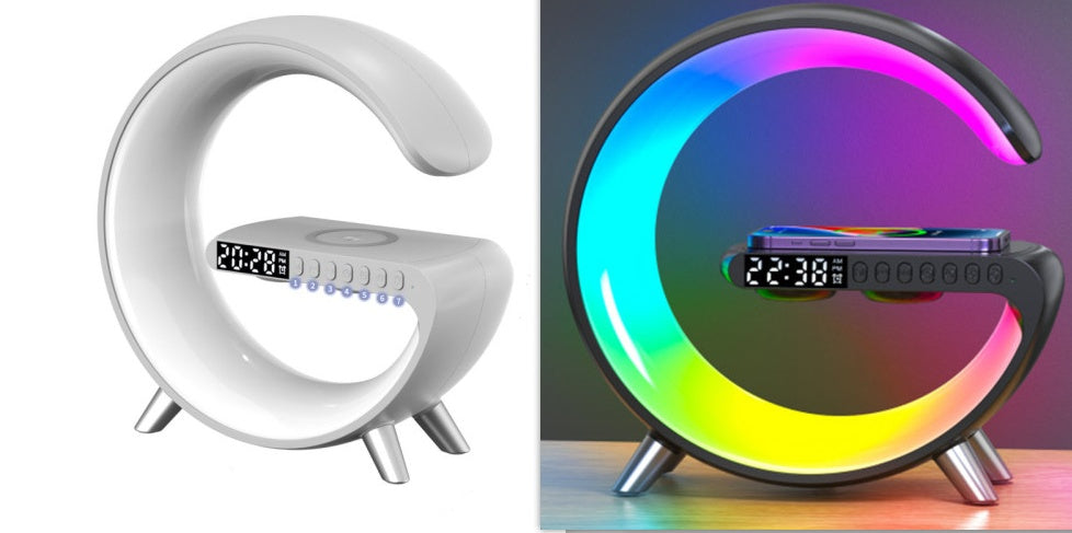 New Intelligent G Shaped LED Lamp Bluetooth Speake Wireless Charger Atmosphere Lamp App Control For Bedroom Home Decor cjdropshipping