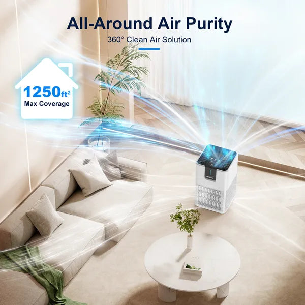MOOKA Air Purifiers For Home Large Room Up To 1250 Ft², H13 HEPA Air Purifier For Pets Dust Odor Smoke, Aromatherapy Function, Air Cleaner With 15dB Quiet Sleep Mode For Bedroom Office Living Room cjdropshipping