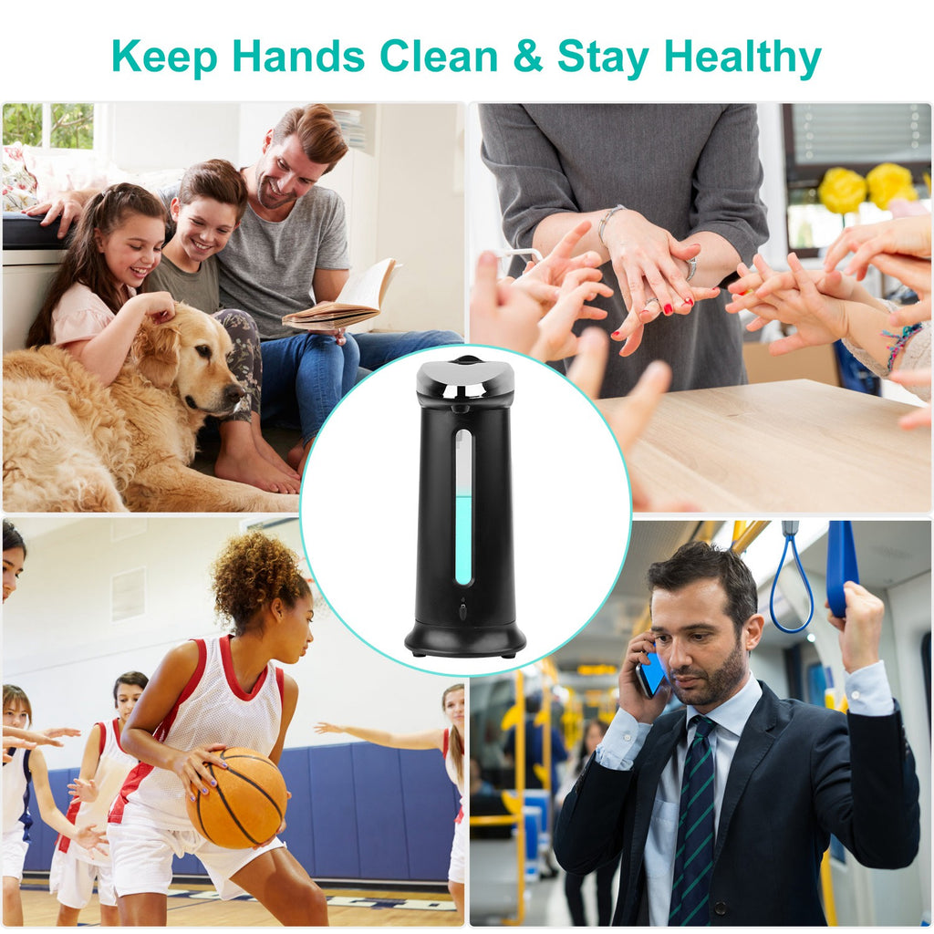 1Pc Automatic Soap Dispenser 400ML 16.9OZ Anti-slip Sensor Refillable Hand Gel Desktop Dispenser 2 Drop Volume Adjustment TryTrendly