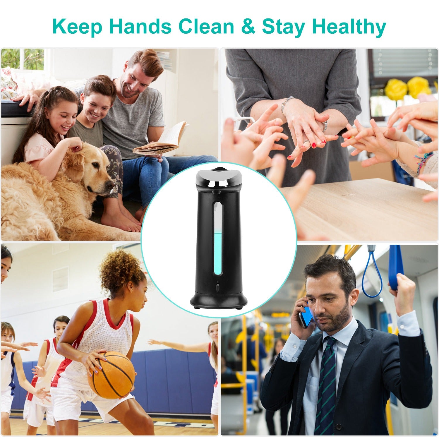 1Pc Automatic Soap Dispenser 400ML 16.9OZ Anti-slip Sensor Refillable Hand Gel Desktop Dispenser 2 Drop Volume Adjustment TryTrendly