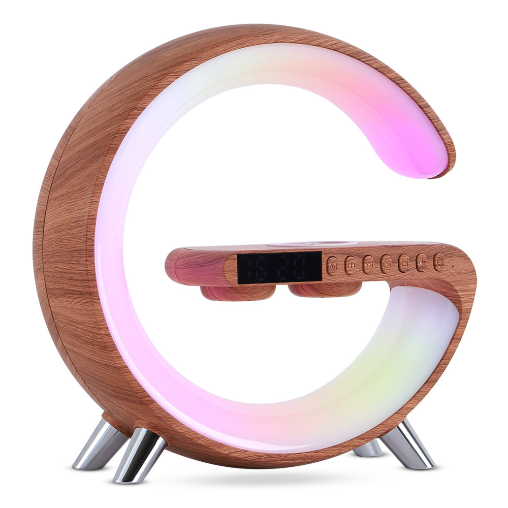 New Intelligent G Shaped LED Lamp Bluetooth Speake Wireless Charger Atmosphere Lamp App Control For Bedroom Home Decor cjdropshipping