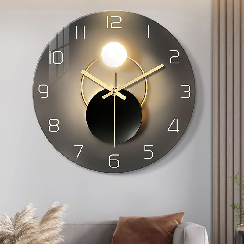 Tempered Glass Wall Clock Mute Living Room Clock Wall-mounted Decorative Clock CJ Dropshipping