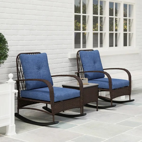 Rattan Chaise Lounge Chair, Wicker Patio Furniture Set TryTrendly