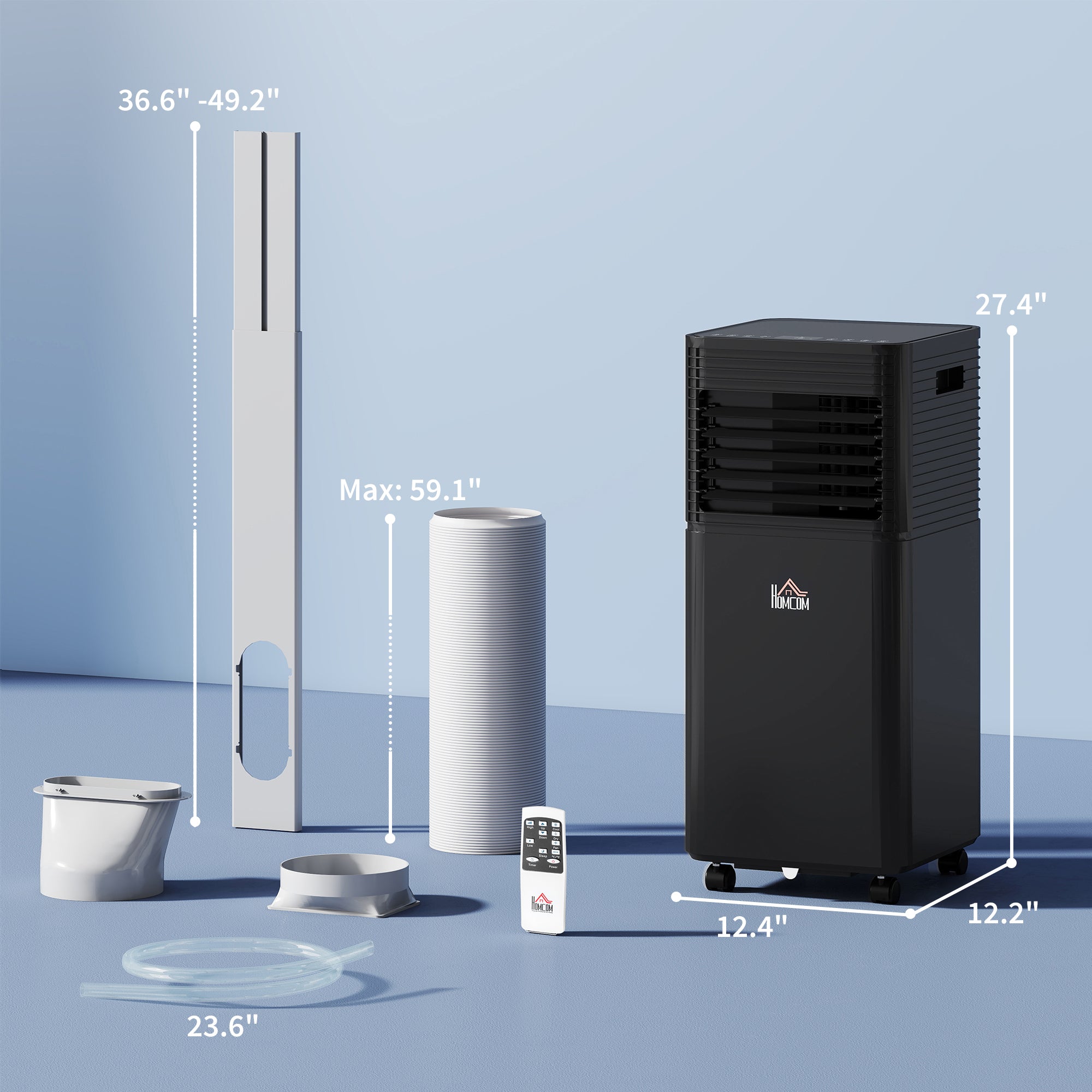 10000 BTU Portable Air Conditioner with Dehumidifier, Cooling Fan, Sleep, Remote, 24H Timer, Auto Off, Black cjdropshipping