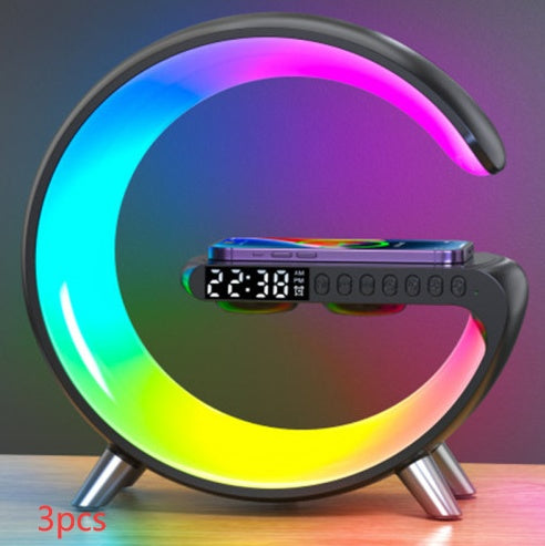New Intelligent G Shaped LED Lamp Bluetooth Speake Wireless Charger Atmosphere Lamp App Control For Bedroom Home Decor cjdropshipping