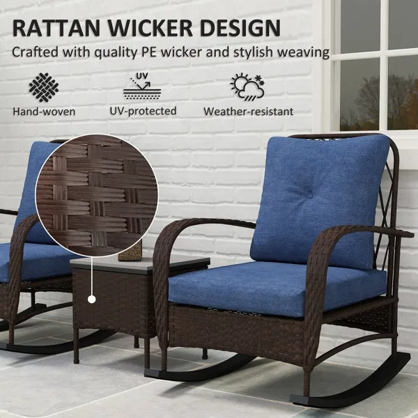 Rattan Chaise Lounge Chair, Wicker Patio Furniture Set TryTrendly