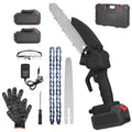 Electric Mini Chainsaw Portable Handheld Cordless Small Chain Saw Battery Powered With 2Pcs 1200mAh Rechargeable Batteries 8in Chains Gloves Goggles For Pruning Trees Wood Cutting TryTrendly