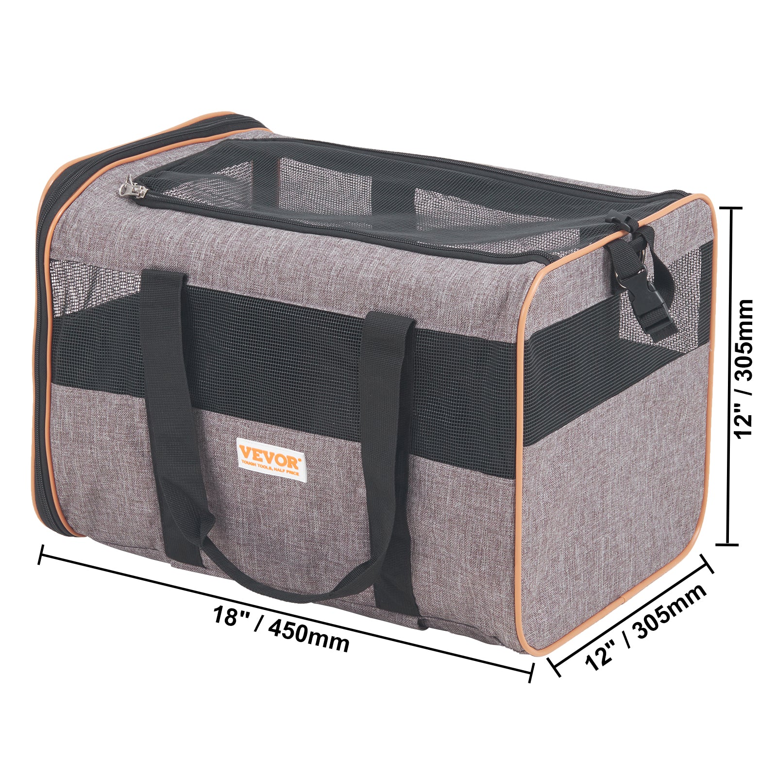 VEVOR Cat Carrier With Wheels, Airline Approved Rolling Pet Carrier With Telescopic Handle And Shoulder Strap, Dog Carrier With Wheels For Pets Under 22 Lbs, With 1 Folding Bowl, Grey cjdropshipping
