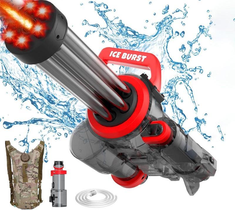 Single Tube Gatling Water Gun With Powerful Pumping And Cool Blue Appearance, Enjoying The Fun Of Summer Coolness TryTrendly