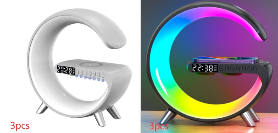 New Intelligent G Shaped LED Lamp Bluetooth Speake Wireless Charger Atmosphere Lamp App Control For Bedroom Home Decor cjdropshipping