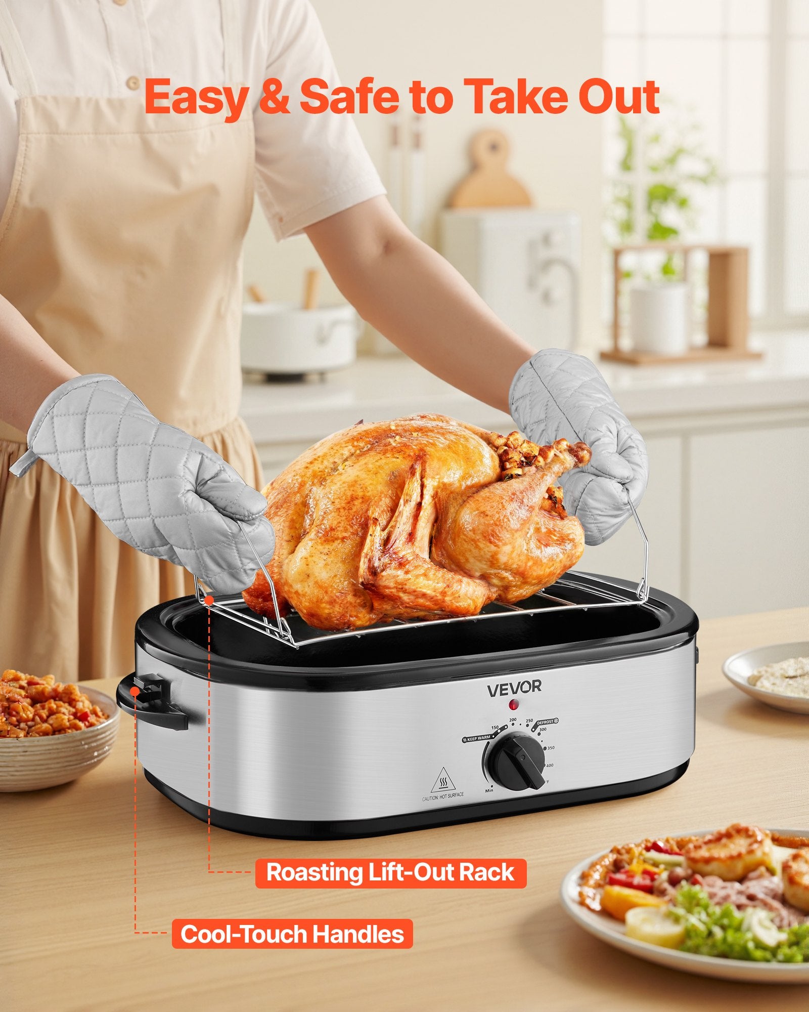 Electric Roaster Oven 14QT Electric Roasting Pan With Self-Basting Lid TryTrendly