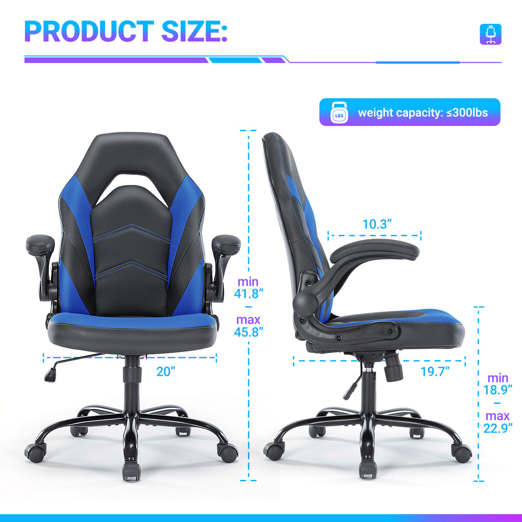 PU Leather Ergonomic Office Chair Swivel Computer Gaming Chair With Lumbar Support cjdropshipping