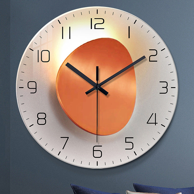 Tempered Glass Wall Clock Mute Living Room Clock Wall-mounted Decorative Clock CJ Dropshipping