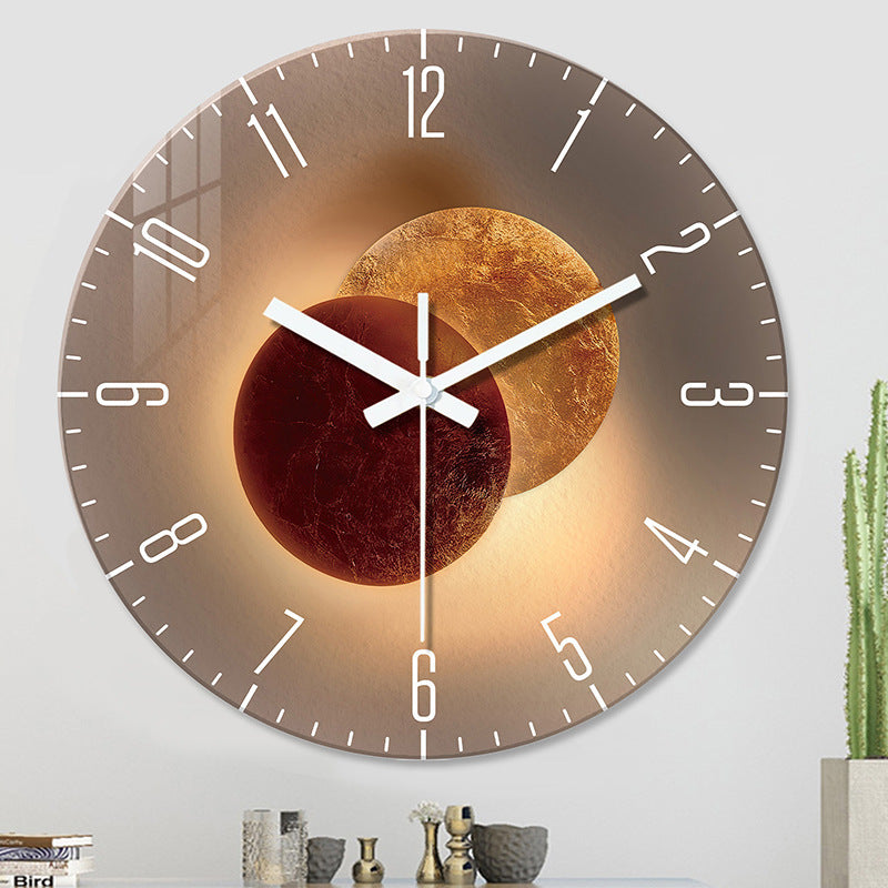 Tempered Glass Wall Clock Mute Living Room Clock Wall-mounted Decorative Clock CJ Dropshipping