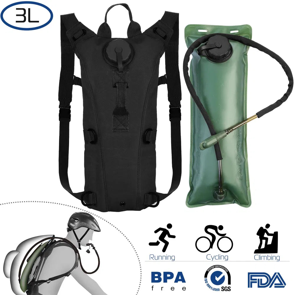 Tactical Hydration Pack 3L Water Bladder Adjustable Water Drink Backpack TryTrendly