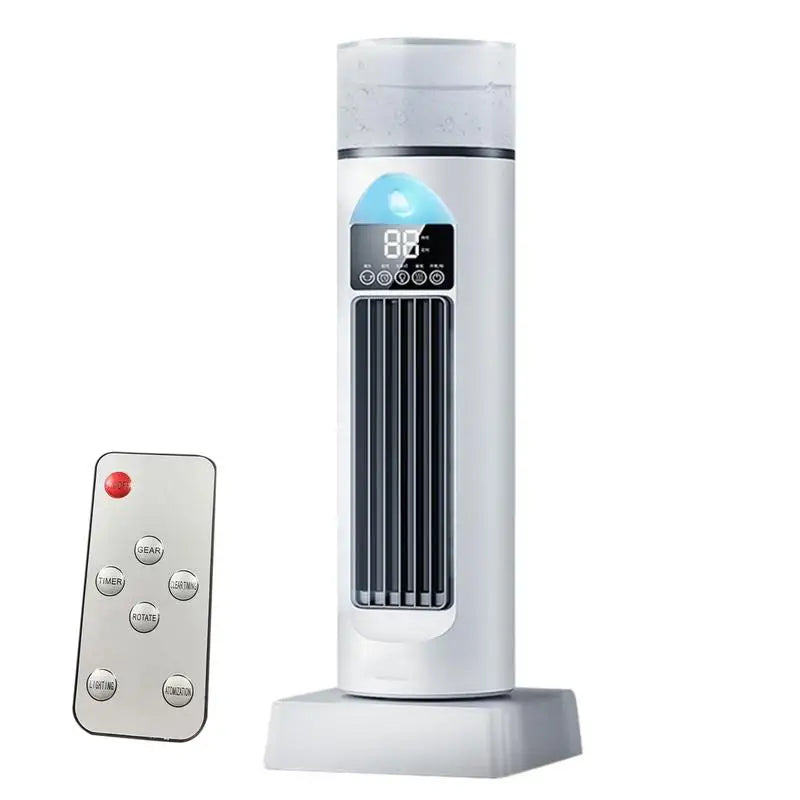 Portable AC Fan Tower Air Cooling Fan for Bedroom Quiet Oscillating Bladeless Cooler with Remote & Water Tank 6 Speeds TryTrendly