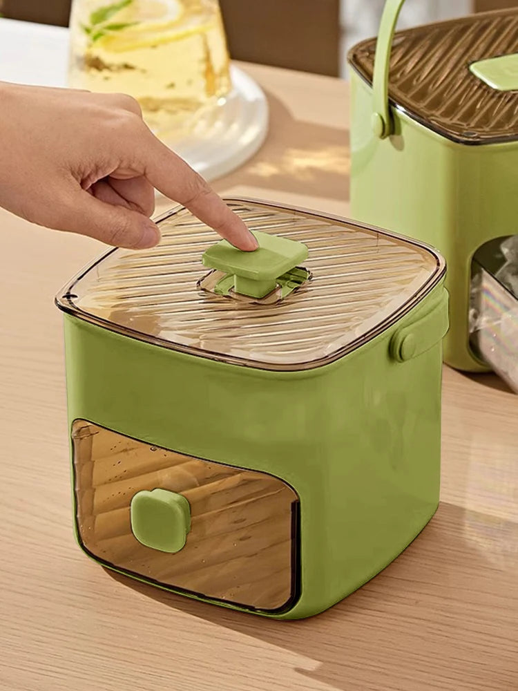 Portable Ice Maker with Handle & Storage Drawer Countertop Ice Cube Maker Compact Ice Maker Machine for Household & Outdoor Use TryTrendly