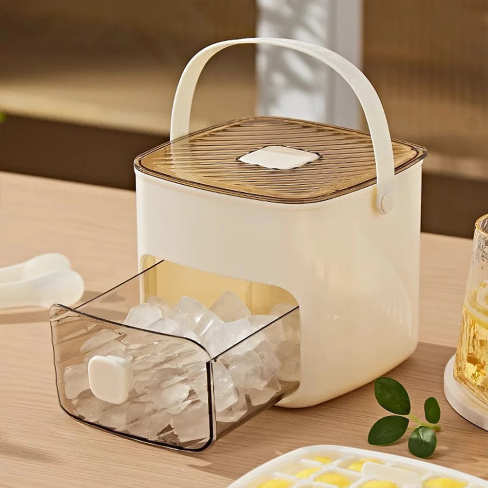 Portable Ice Maker with Handle & Storage Drawer Countertop Ice Cube Maker Compact Ice Maker Machine for Household & Outdoor Use TryTrendly