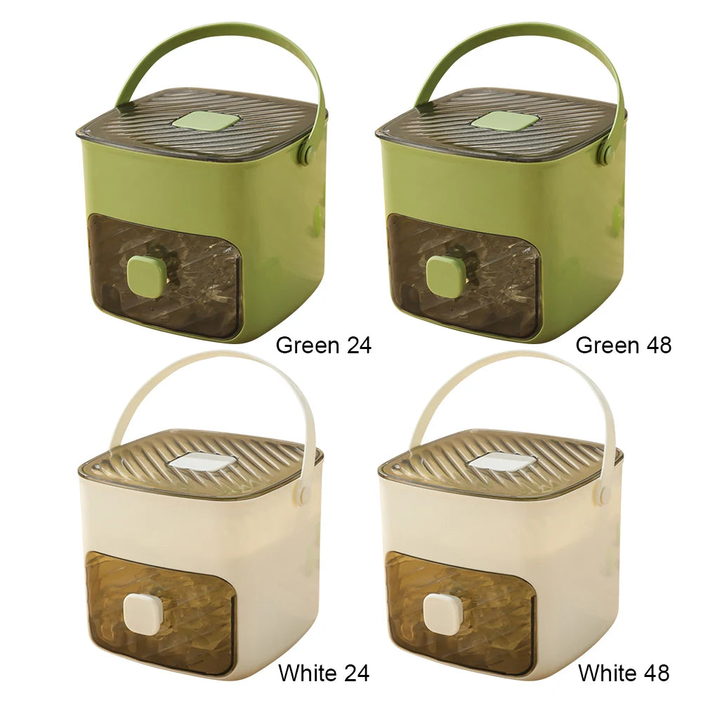 Portable Ice Maker with Handle & Storage Drawer Countertop Ice Cube Maker Compact Ice Maker Machine for Household & Outdoor Use TryTrendly