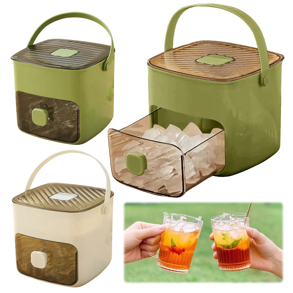 Portable Ice Maker with Handle & Storage Drawer Countertop Ice Cube Maker Compact Ice Maker Machine for Household & Outdoor Use TryTrendly