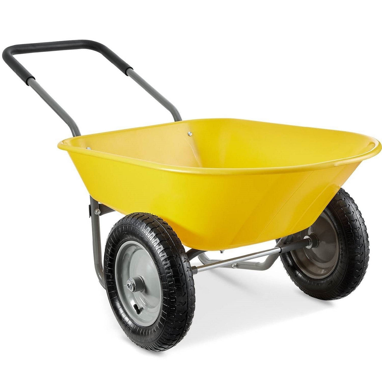 Heavy Duty 2-Wheel Multipurpose Rust Proof Wheelbarrow - Yellow TryTrendly