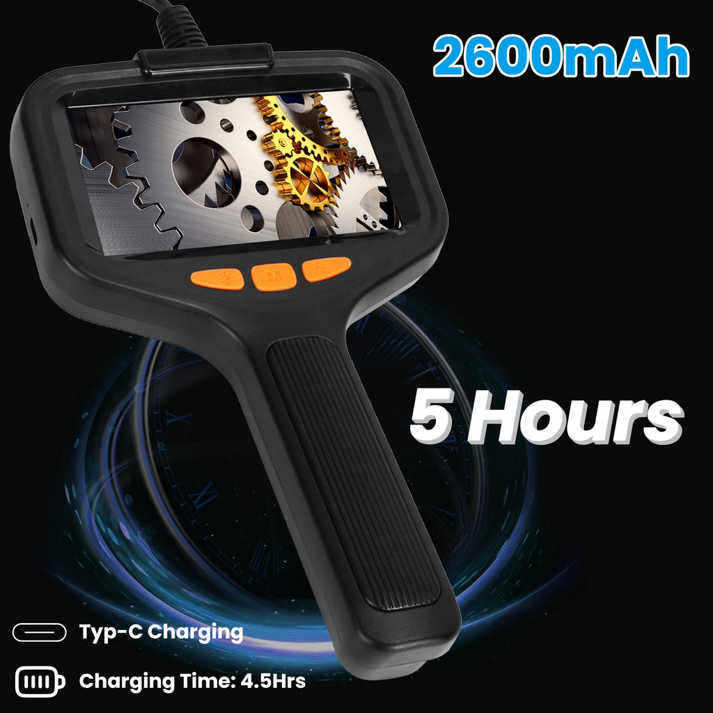 1Pc 4.3in Inspection Camera With Light Articulating Borescope Endoscope Camera With 16.4FT Wire 2 Modes 3 Adjustable Brightness IP67 Waterproof For Plumbing Automative Inside Wall TryTrendly