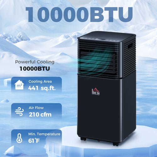 10000 BTU Portable Air Conditioner with Dehumidifier, Cooling Fan, Sleep, Remote, 24H Timer, Auto Off, Black cjdropshipping