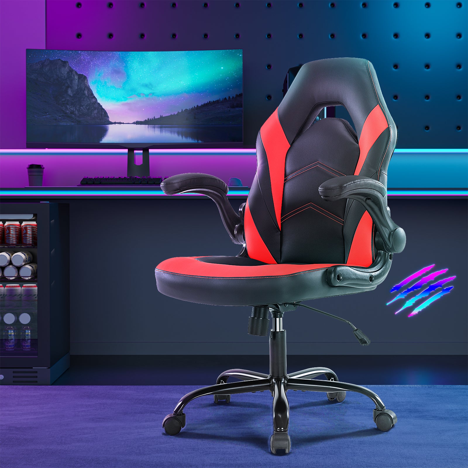 PU Leather Ergonomic Office Chair Swivel Computer Gaming Chair With Lumbar Support cjdropshipping