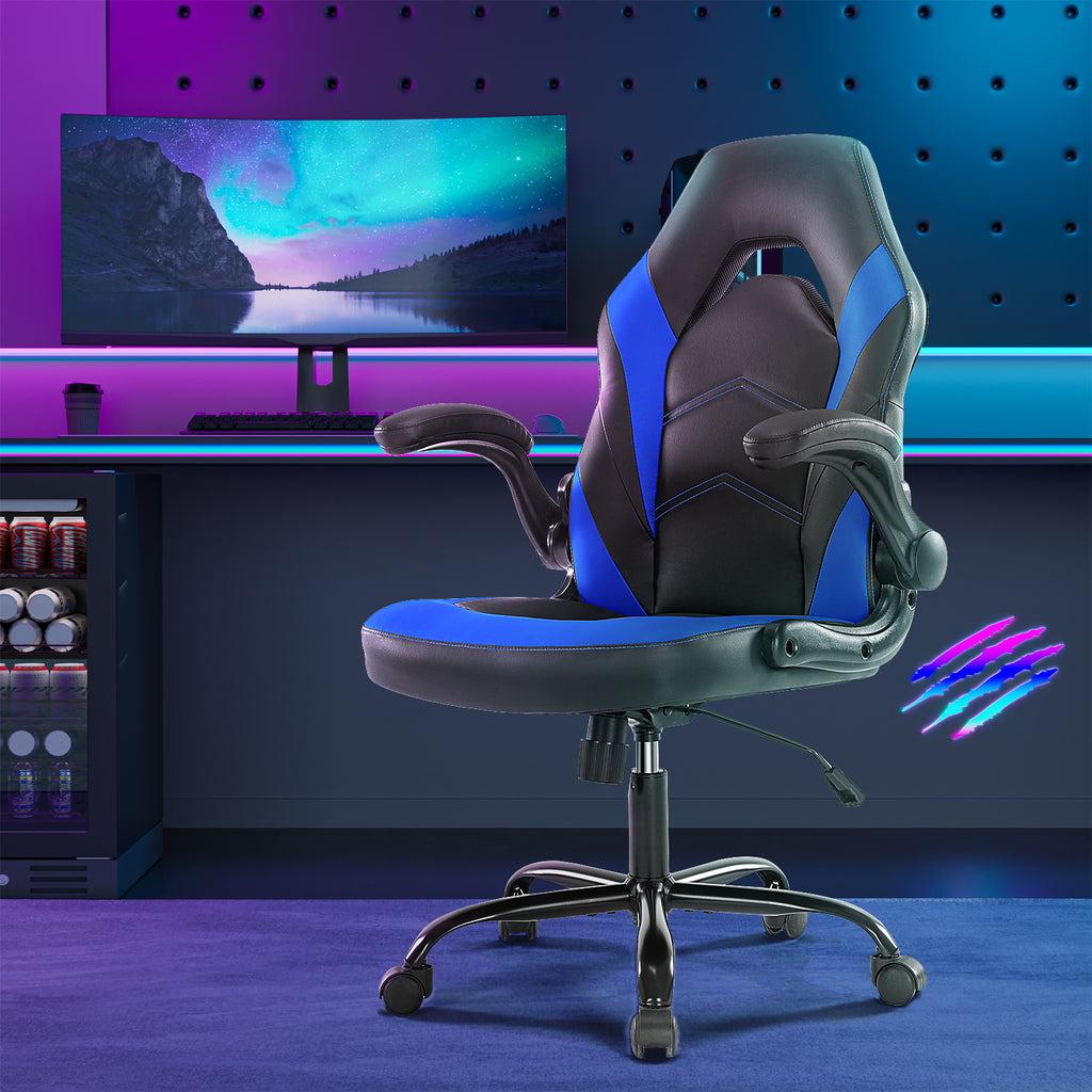 PU Leather Ergonomic Office Chair Swivel Computer Gaming Chair With Lumbar Support cjdropshipping
