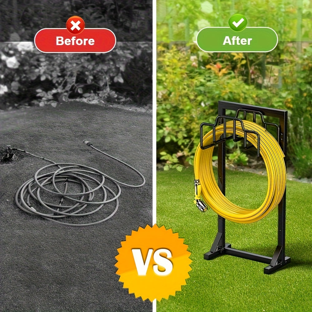 Freestanding Metal Garden Hose Holder Rack TM