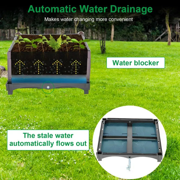 Raised Garden Bed Plant Growth Box With Self-watering System For Garden Patio Balcony Elevated Planter Box For Flowers Vegetables Herbs cjdropshipping
