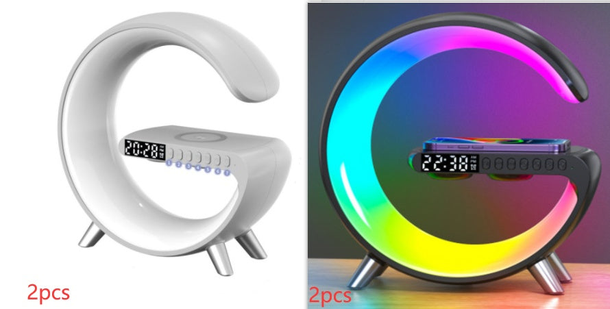 New Intelligent G Shaped LED Lamp Bluetooth Speake Wireless Charger Atmosphere Lamp App Control For Bedroom Home Decor cjdropshipping