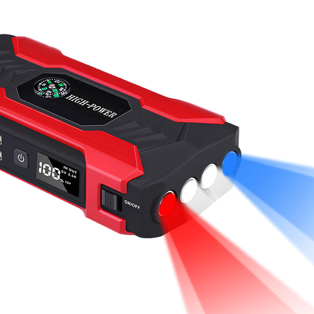 Car Jump Starter Booster 800A Peak 28000mAh 12V Battery Charger Up To 6.0L Gas Or 3.0L Diesel Engine With LCD Screen 4 Modes LED Flashlight cjdropshipping