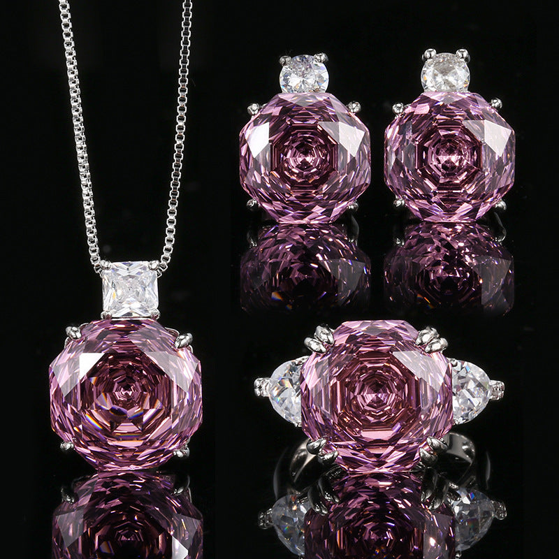 Rose Cut Dried Rose Simple Ring Earrings Necklace CJ Dropshipping