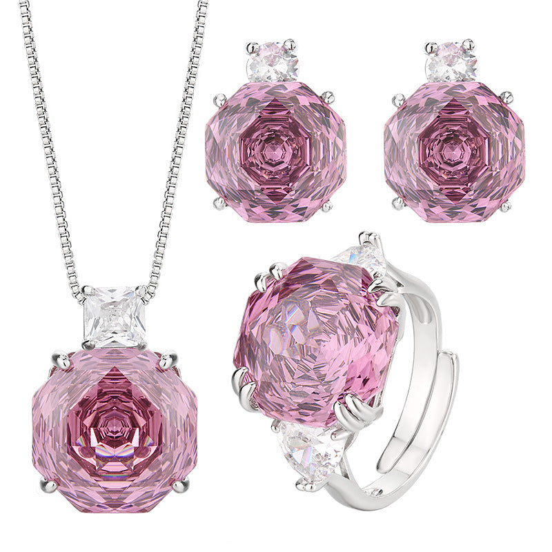 Rose Cut Dried Rose Simple Ring Earrings Necklace CJ Dropshipping