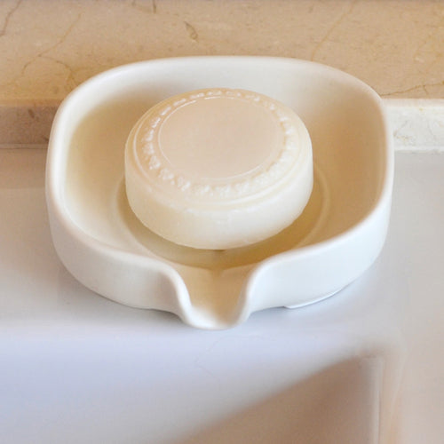 Self-Draining Porcelain Soap Dish - TryTrendly