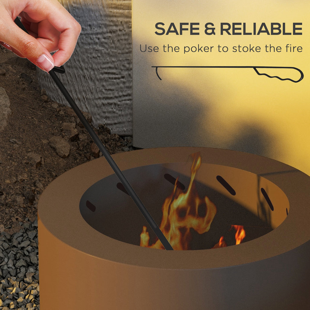 Smokeless Fire Pit, Portable Camping Bonfire Stove with Poker for Backyard Patio Picnic, Steel, Bronze cjdropshipping